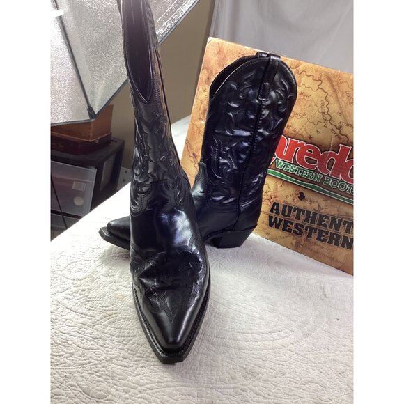 Laredo Cowboy Boots Men’s Black Leather* Sz 11 EW *Hawk*Western Style*Box - Picture 10 of 16